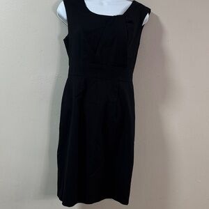 Mossimo vtg Classic Black Midi Dress size 2 sleeveless zip up professional #6204
